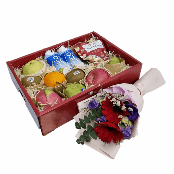 Fruit & Flowers Hamper | HF220 - Jade Valley Gifts & Floral Design Centre