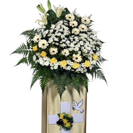 Gospel Wreath with Mixed Florals | C434B - Jade Valley Gifts & Floral Design Centre
