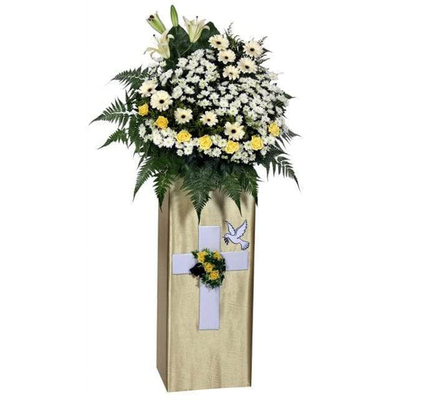 Gospel Wreath with Mixed Florals | C434B - Jade Valley Gifts & Floral Design Centre