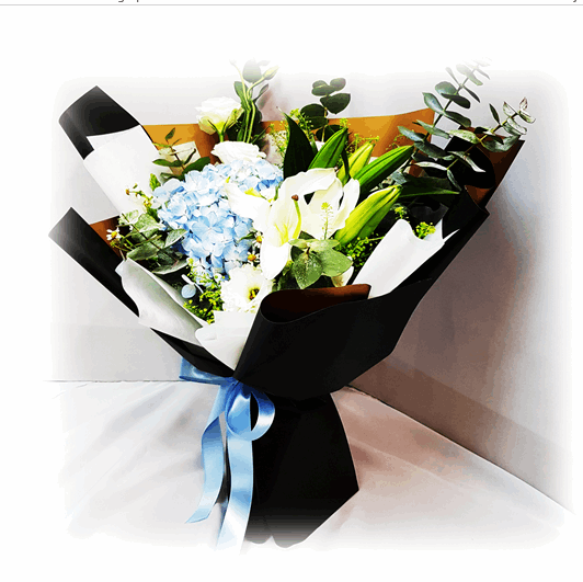Hydrangea & Lily Hand Bouquet | BQ168 - Jade Valley Gifts & Floral Design Centre