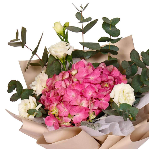 Hydrangea & Roses Hand Bouquet | BQ154 - Jade Valley Gifts & Floral Design Centre