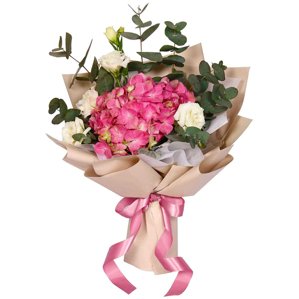 Hydrangea & Roses Hand Bouquet | BQ154 - Jade Valley Gifts & Floral Design Centre