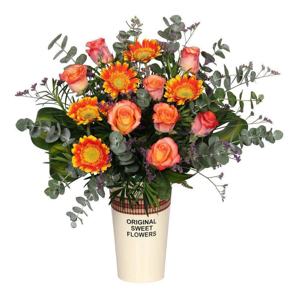 Roses & Gerberas | Warm Toned | TB129 - Jade Valley Gifts & Floral Design Centre