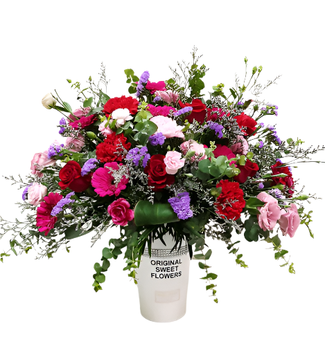 Table Arrangement of Fresh Cut Roses & Gerberas TB135 - Jade Valley Gifts & Floral Design Centre