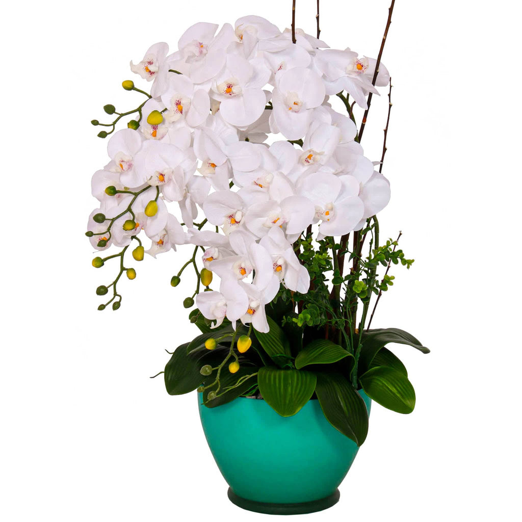 White Artificial Potted Phalaenopsis Orchid | ART31 - Jade Valley Gifts & Floral Design Centre