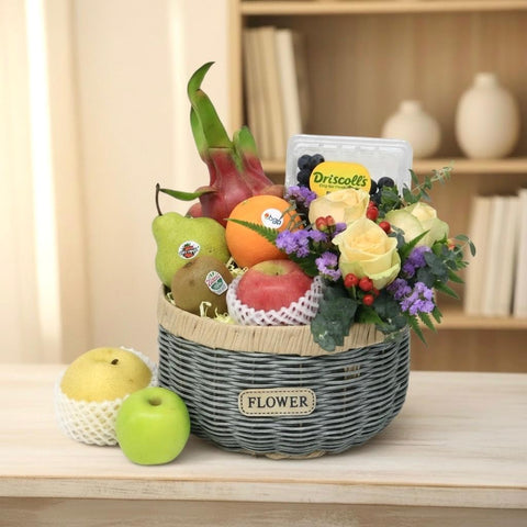 Flowers & Fruits Gift Basket | Get Well Baskets