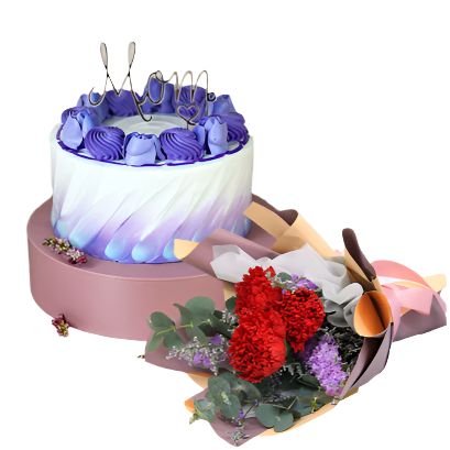 Mother's Day Cake with Floral Hand Bouquet | GT226 - Jade Valley Gifts & Floral Design Centre