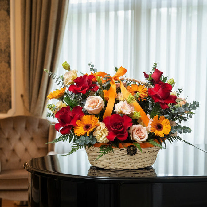 Basket of Roses | MD111 - Jade Valley Gifts & Floral Design Centre