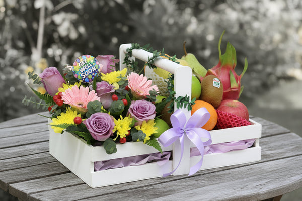 Fruit & Flowers Get Well Basket | FF176 - Jade Valley Gifts & Floral Design Centre