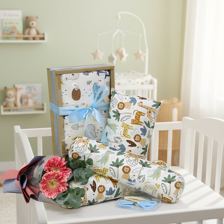 Baby Blosters Set with Flowers | B305 - Jade Valley Gifts & Floral Design Centre