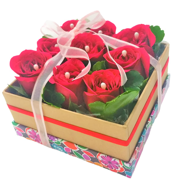 Red Roses in Gift Box |6-9 Roses| V51 - Jade Valley Gifts & Floral Design Centre