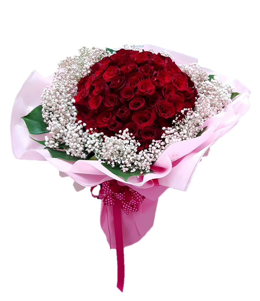 Valentine's Day Rose Bouquet | 50 stalk & 99 stalk | VT6 - Jade Valley Gifts & Floral Design Centre