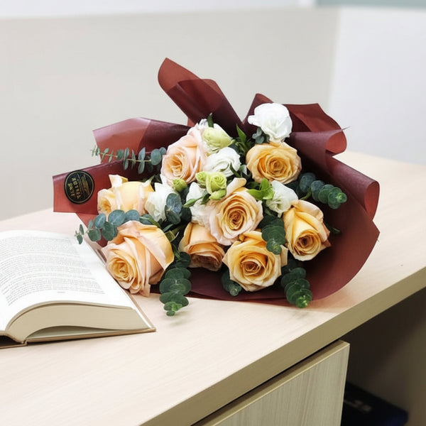 Valentine's Day Rose Bouquet | Fresh-Cut Pastel Roses | VT2 - Jade Valley Gifts & Floral Design Centre
