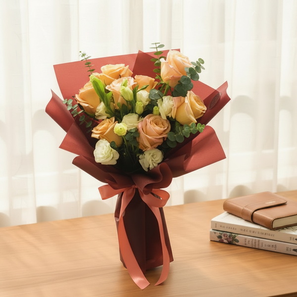 Valentine's Day Rose Bouquet | Fresh-Cut Pastel Roses | VT2 - Jade Valley Gifts & Floral Design Centre