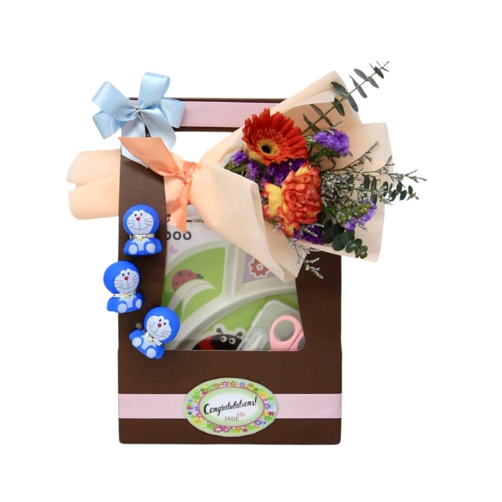 Baby Dinning Set with flower Hamper | B308 - Jade Valley Gifts & Floral Design Centre