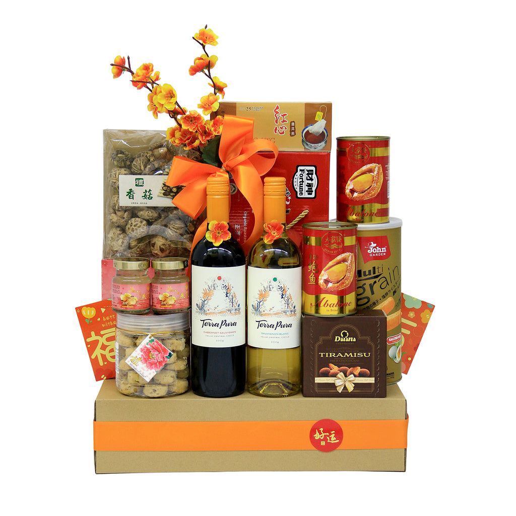 CNY Wines & Abalone Hamper| CK889 - Jade Valley Gifts & Floral Design Centre