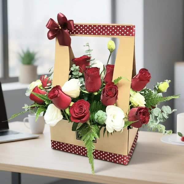 Rose & Eustoma Bouquet | Easy to Carry & Display | V23 - Jade Valley Gifts & Floral Design Centre