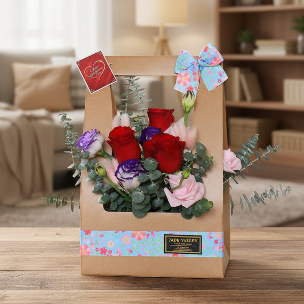 Rose & Eustoma Bouquet | 3 roses | V52 - Jade Valley Gifts & Floral Design Centre
