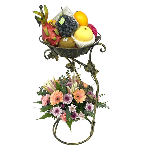 Fruit & Flowers Get Well in Fruit Stand | FF173 - Jade Valley Gifts & Floral Design Centre