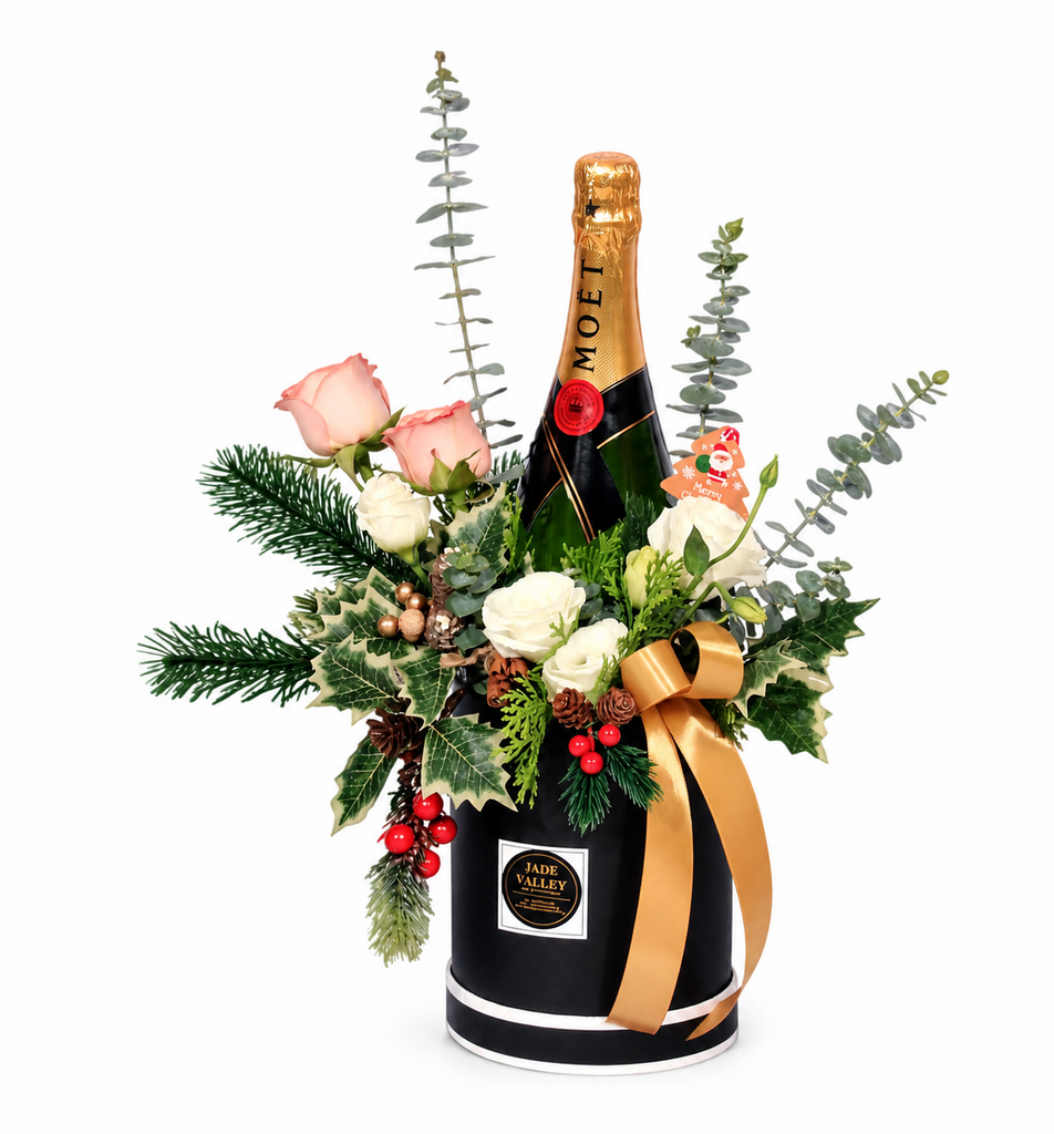 Christmas Floral & Wine | MF70 - Jade Valley Gifts & Floral Design Centre