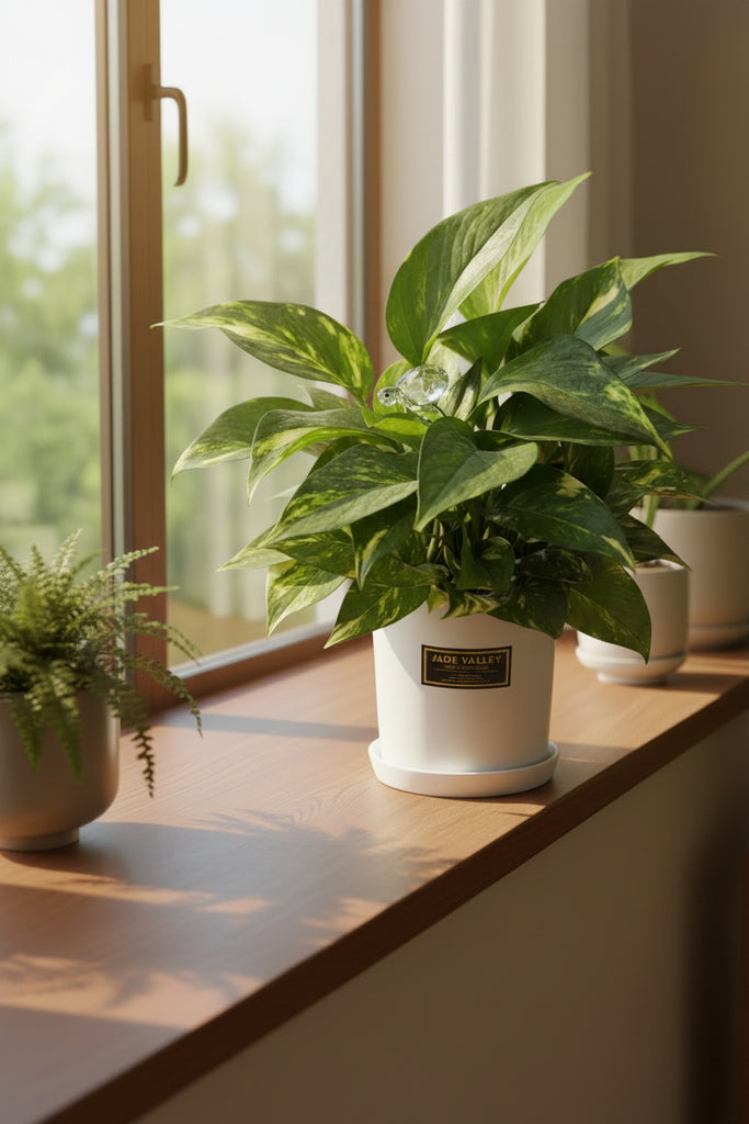 Money Plant in Porcelaine Vase| TB138 - Jade Valley Gifts & Floral Design Centre