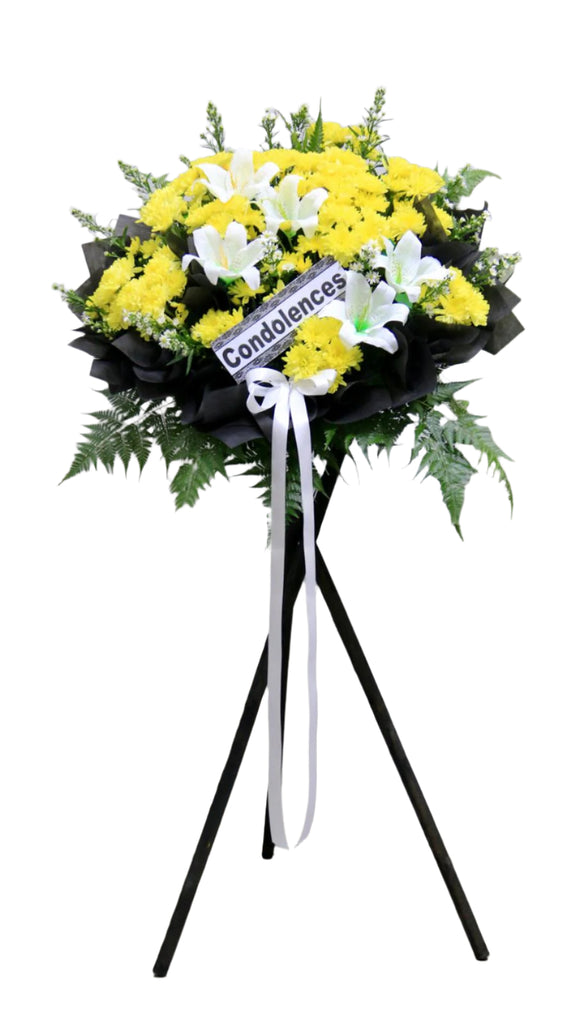Condolence Wreath on Tripod Stand | W651 - Jade Valley Gifts & Floral Design Centre