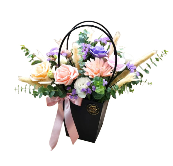 Flower Box with Pink Gerbera Daisies | TB148 - Jade Valley Gifts & Floral Design Centre
