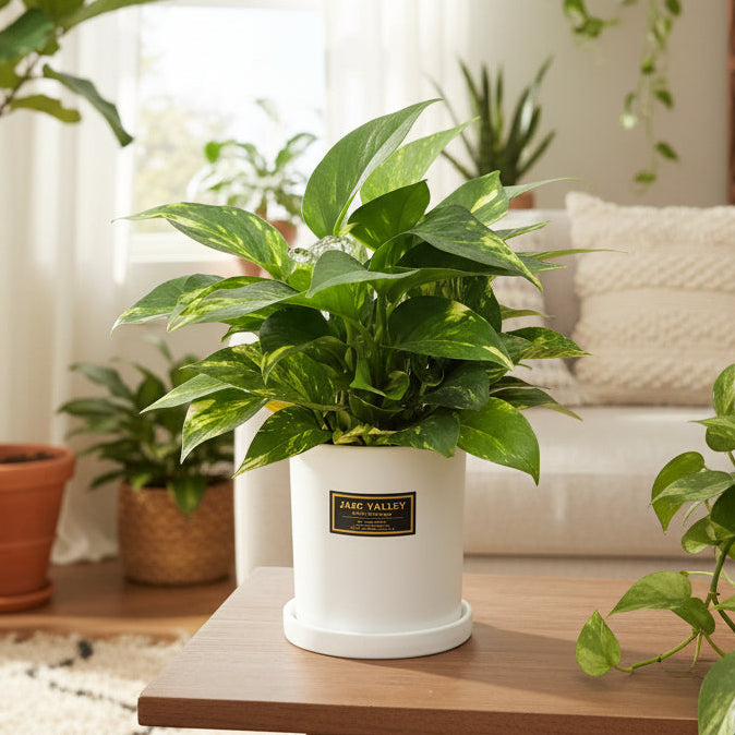 Money Plant in Porcelaine Vase| TB138 - Jade Valley Gifts & Floral Design Centre