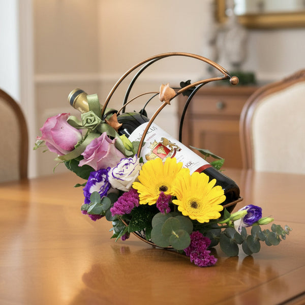 Wine on wine rack | GT278 - Jade Valley Gifts & Floral Design Centre