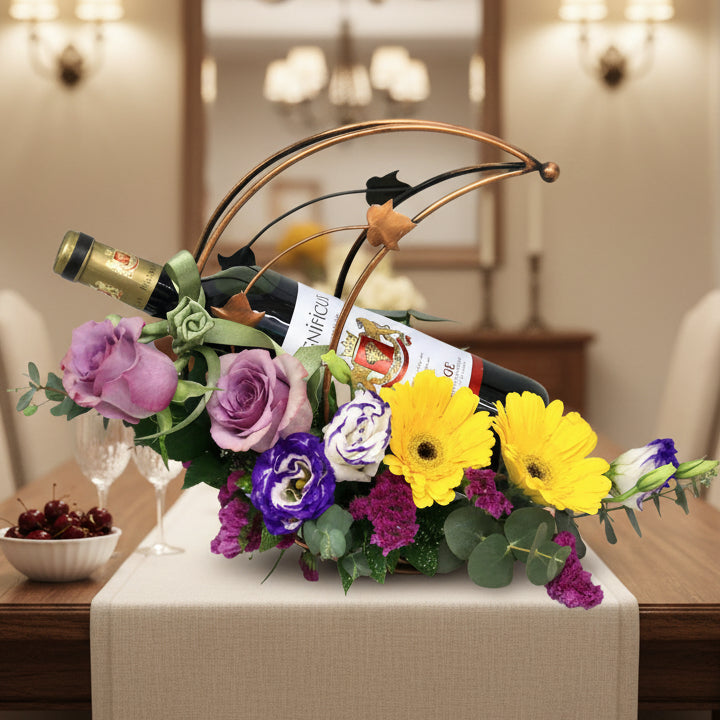 Wine on wine rack | GT278 - Jade Valley Gifts & Floral Design Centre