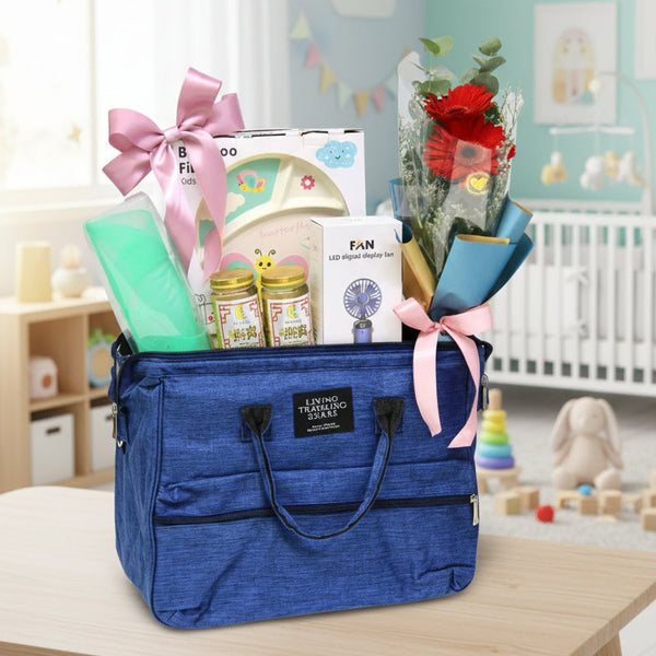 Baby Bag with Floral Bouquet | B293N - Jade Valley Gifts & Floral Design Centre