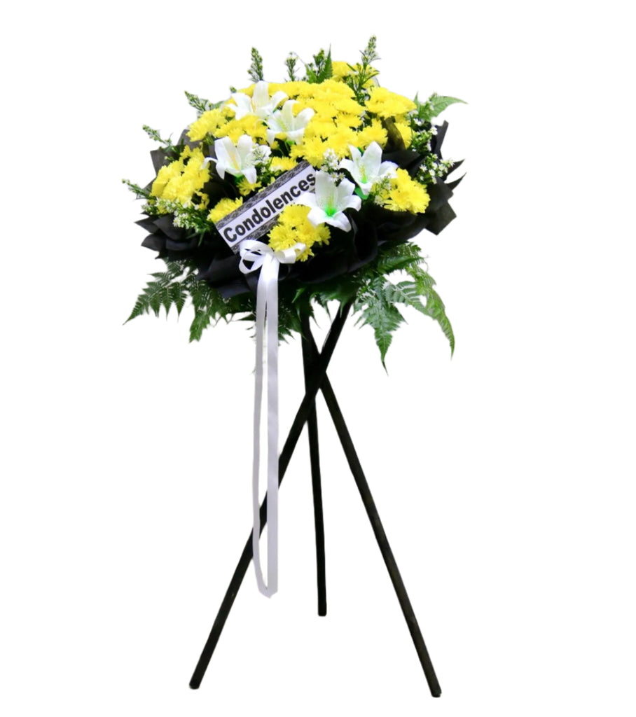 Condolence Wreath on Tripod Stand | W651 - Jade Valley Gifts & Floral Design Centre