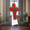 Cross Wreath with All Red Roses | C439 - Jade Valley Gifts & Floral Design Centre