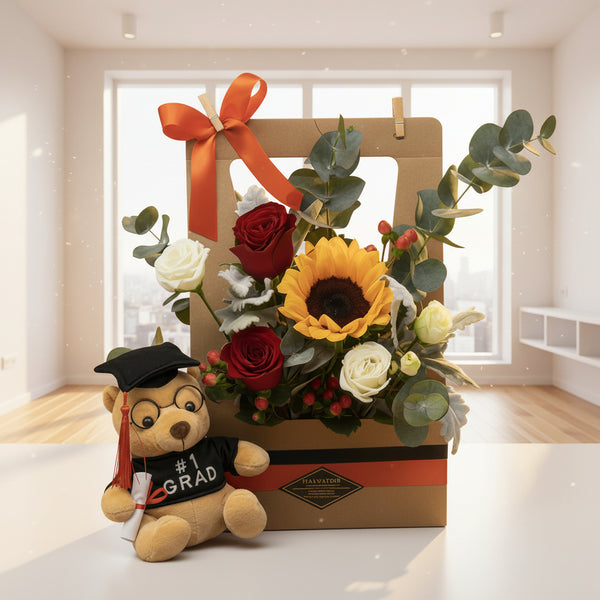 Graduation Flowers and Graduation Bear | GT292 - Jade Valley Gifts & Floral Design Centre