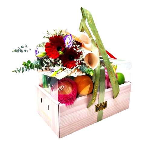 Health Foods Hamper with Bouquet|HF245 - Jade Valley Gifts & Floral Design Centre