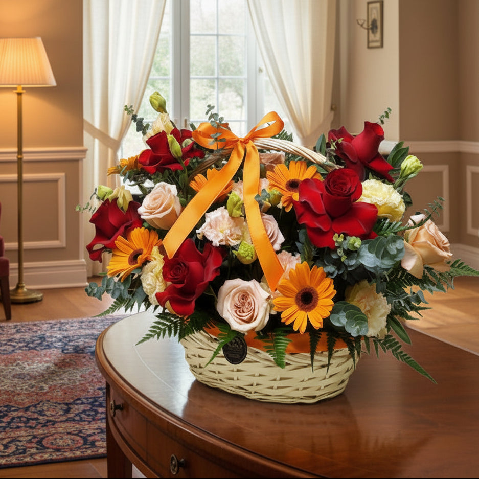 Basket of Roses | MD111 - Jade Valley Gifts & Floral Design Centre