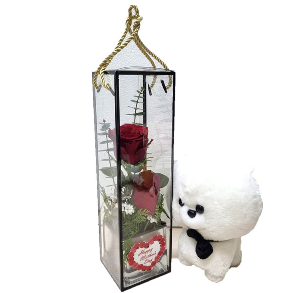 Roses with Doggy| MD116 - Jade Valley Gifts & Floral Design Centre