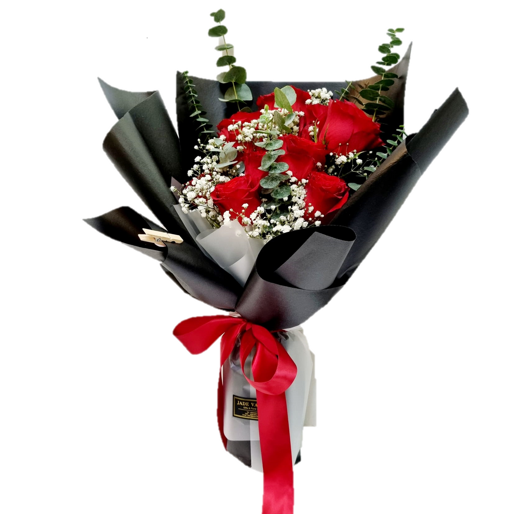 Valentine's Day Rose Bouquet  | 10 Fresh Cut Stalks | VT8 - Jade Valley Gifts & Floral Design Centre