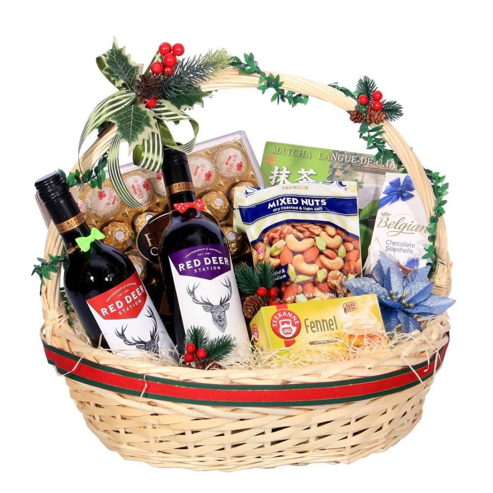Christmas Hamper with Wines | MA217 - Jade Valley Gifts & Floral Design Centre