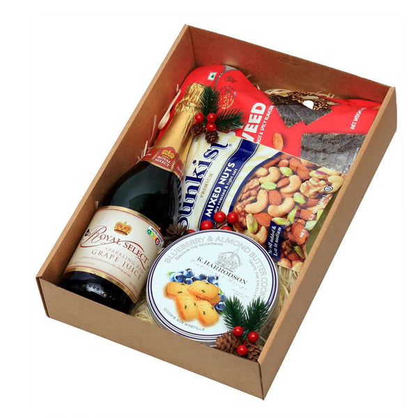 Christmas Snacks & Sparkling Beverage in Gift Box | MA203 - Jade Valley Gifts & Floral Design Centre