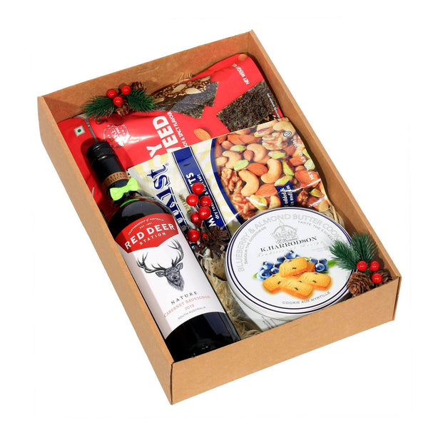 Christmas Snacks & Sparkling Beverage in Gift Box | MA204 - Jade Valley Gifts & Floral Design Centre