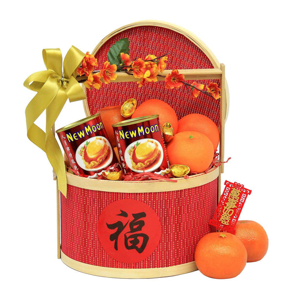 CNY 8 Mandarin Oranges Hamper with Abalones | CN719 - Jade Valley Gifts & Floral Design Centre