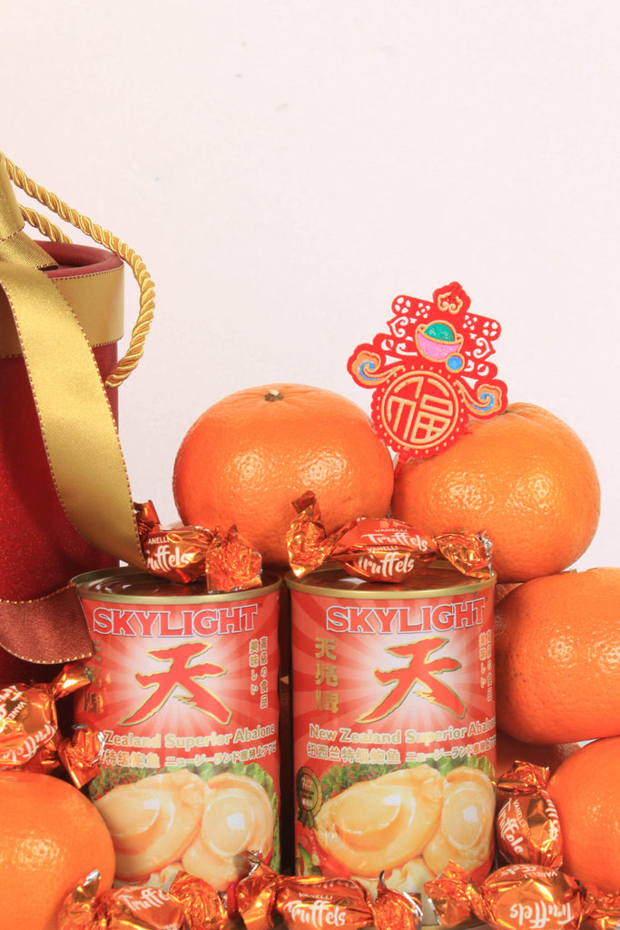 CNY 8 Mandarin Oranges with Skylight Abalone | CN333 - Jade Valley Gifts & Floral Design Centre
