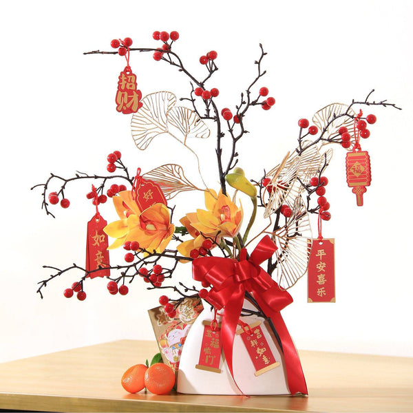 CNY Artificial Potted Flower | CN322 - Jade Valley Gifts & Floral Design Centre