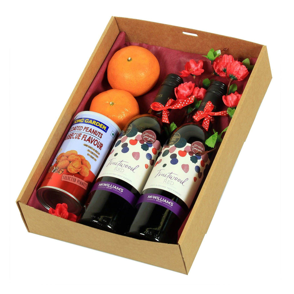 CNY Gift Box with Australian Red Wines | CB364 - Jade Valley Gifts & Floral Design Centre