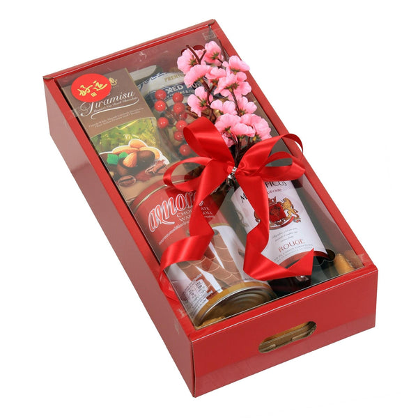 CNY Gift Box with Magnificus French Red Wine | CB365 - Jade Valley Gifts & Floral Design Centre