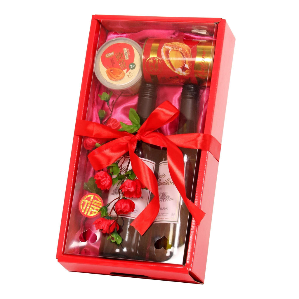 CNY Wines & Abalone Gift Hamper | CB366 - Jade Valley Gifts & Floral Design Centre
