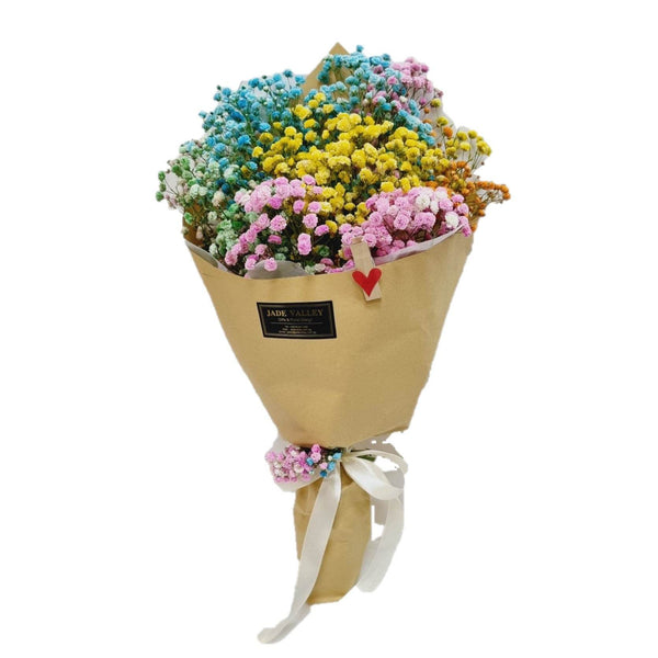 Colourful Baby's Breath Hand Bouquet | BQ156 - Jade Valley Gifts & Floral Design Centre