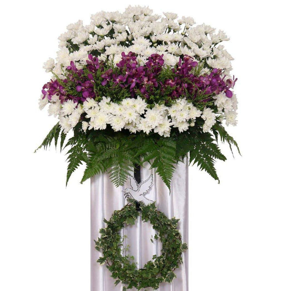 Condolence Funeral Wreath with Fresh Cut Flowers | C433B - Jade Valley Gifts & Floral Design Centre