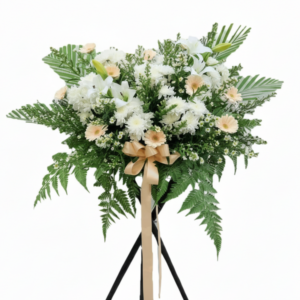 Condolence Wreath on Tripod Stand | W588 - Jade Valley Gifts & Floral Design Centre